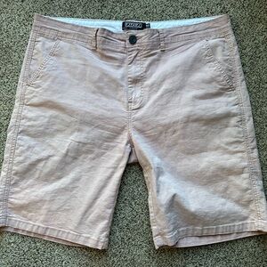 Ezekiel Men's Flat front Chino Shorts maroon to soft red color vacation